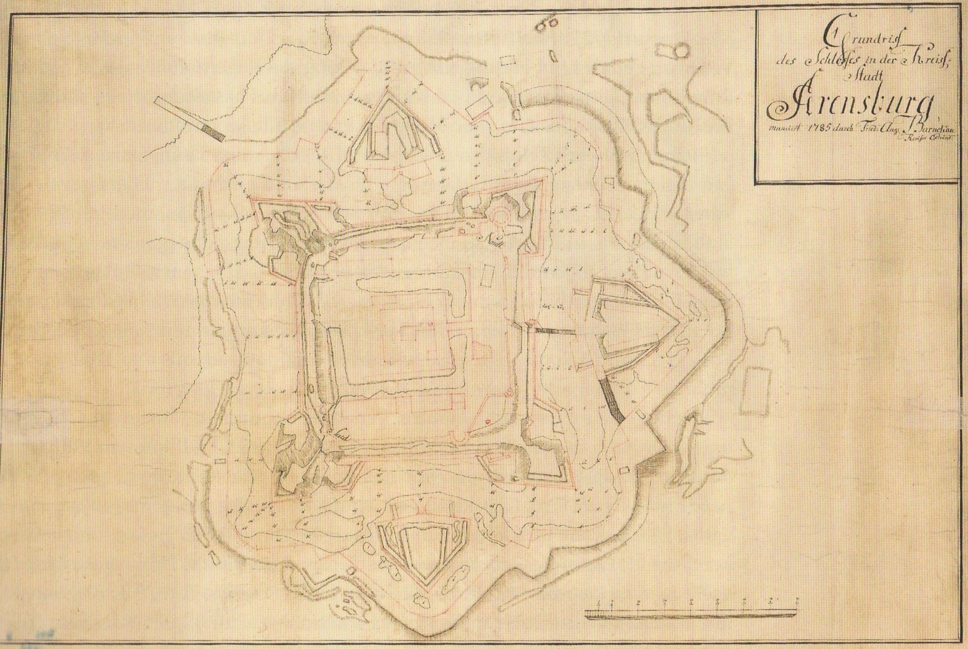План 1786 года отражающий реальное состояние укреплений крепости Курессааре